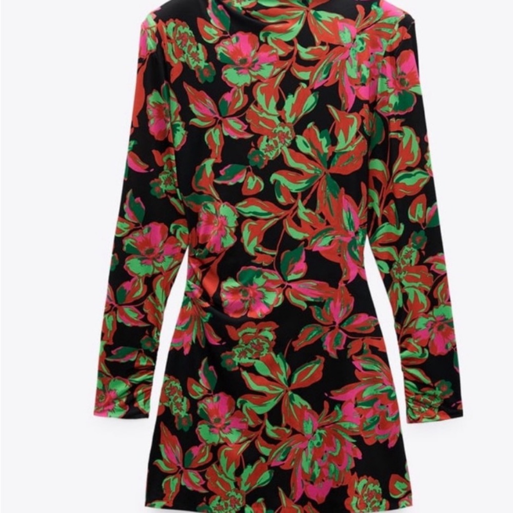 Zara floral draped mini dress - Picture 5 of 8